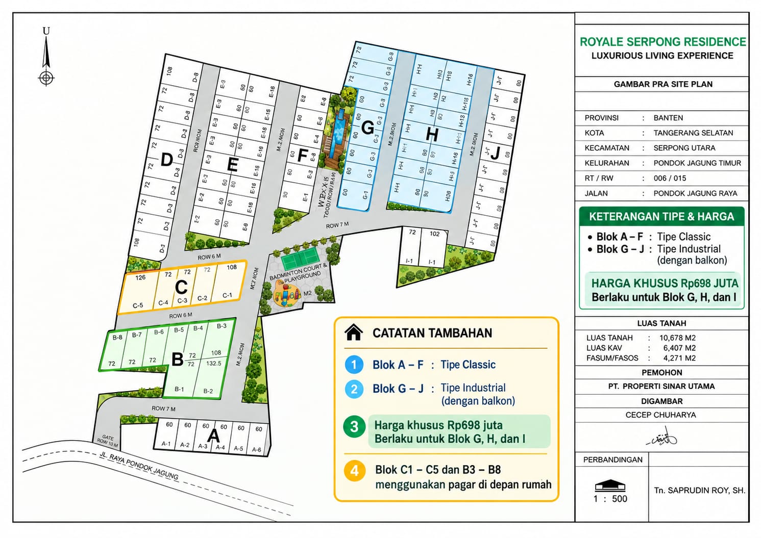 Peta Site Plan Royale Serpong Residence